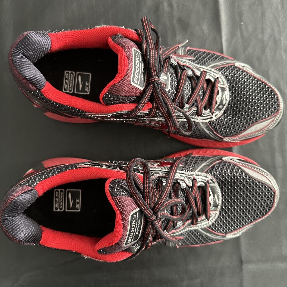 Brooks adrenaline GTS 1S Running Shoes Trainers Sz 10 D Red Black - 340 - Picture 3 of 13